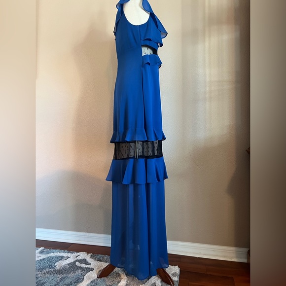 BCBGeneration, Blue with black lace dress, size 8 - Picture 4 of 10